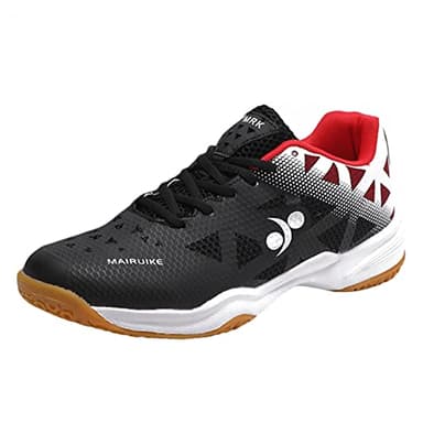 ZHENSI Chaussures De Badminton pour Hommes Étudiants Baskets D'extérieur Légères Respirantes Antidérapantes Volley-Ball Chaussures De Tennis,Noir,45 EU