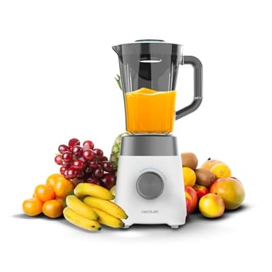 Cecotec Mixeur Power Black Titanium 1300Max W. 1300 W, 2 vitesses, 4 lames avec revêtement en titane noir, pichet de 1,5 L, fonction d'impulsion pour déchiqueter et pulvériser, pic à glace