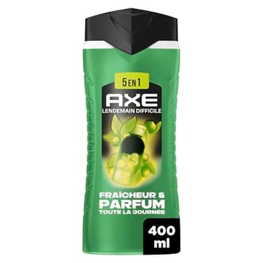 AXE - Gel Douche Homme 5en1 - Lendemain Difficile - 24h Hydratant - 87% d'Ingrédients d'origine naturelle - Parfum frais d'agrumes - 400ml