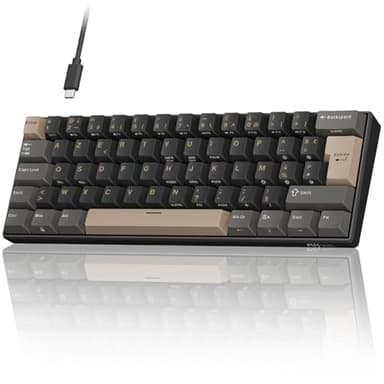 RK ROYAL KLUDGE C61 HE Clavier magnétique AZERTY Filaire 60%, interrupteurs à Effet Hall, Rapid Trigger 8 000 Hz, précision 0,01 mm, Hot Swap, RGB, keycaps PBT, Clavier Gamer pour PC/Mac, Noir