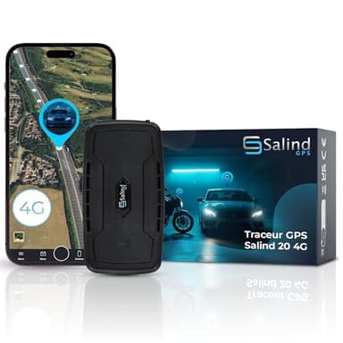 SALIND 20 GPS Traceur 4G pour Voitures, Machines, Bateaux - Batterie d'environ 90 Jours 20.000mAh (jusqu'à 180 Jours en Veille) - Suivi en Temps réel