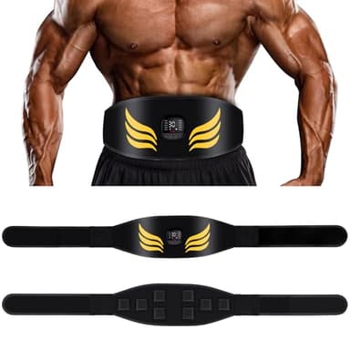 Relassy Electrostimulateur Musculaire,Ceinture Abdominale Electrostimulation avec 10 Modes et 30 Intensités,USB Rechargeabl, Affichage des Calories Brûlées, Ceinture Electrostimulation Abdominale