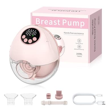 HOMGEN Tire-lait électrique Portable Mains Libres, Extracteur de Lait Maternel Sans Fil avec écran LED, Pompe à Lait Rechargeable 1200mAh avec 4 Modes et 12 Niveaux, Facile à Nettoyer pour les Mamans