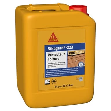 SIKA - Protecteur Toiture - Imperméabilisant hydrofuge - Sikagard 223 - Protection longue durée - Extérieur - 5L=environ 20m² Incolore