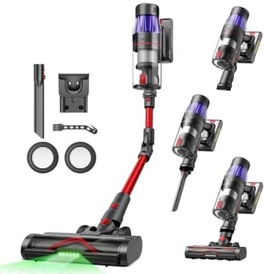 Ultenic U16 Flex Aspirateur Balai sans Fil, 50kPa/60min Aspirateur sans Fil Hyper-Puissant, Technologie GreenEye, Tube Pliable, Brosse Anti-Emmêlement pour Tapis, Poils Animaux, Sol Dur et Voiture