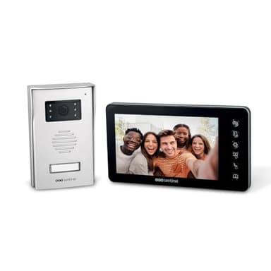 SCS Sentinel – PVF0050 - Interphone Vidéo Filaire VisioFirst 7" – Visiophone Caméra/Audio – Commande Portillon et Gâche – Platine Extérieure + Moniteur – 5 Mélodies - Noir