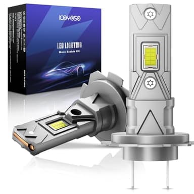 KOYOSO LED H7 100W 22000LM Ampoule H7 LED 6500K, 1:1 Mini Taille Remplacement Halogène, Plug and Play, 2 Ampoules