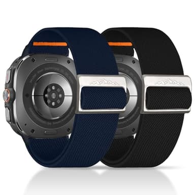chinbersky 2 pièces bracelet en nylon élastique Compatible avec Samsung Galaxy Watch Ultra Bracelet 47mm(2024), Tissu Réglable extensible Bracelet sport de remplacement pour Samsung Galaxy Watch Ultra