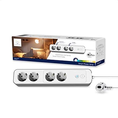 tint Multiprise Intelligente 4 Prises - 2 Prises permanentes et 2 commutables - Contrôlable par Alexa ou télécommande