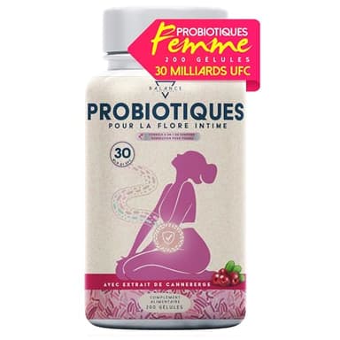 Probiotiques Femme - 200 Gélules | Utile pour: Mycose Vaginose, Vaginose Bactérienne | Probiotique Flore Intime | 30 Milliards d’UFC/Jour, Lactobacillus Rhamnosus, Reuteri, Crispatus, Canneberge Rouge