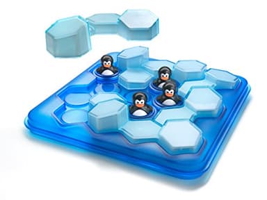 SmartGames - Les Pingouins Plongeurs - Jeu de Réflexion - Placez la Banquise Autour des Pingouins - 60 Défis de Différents Niveaux - 1 Joueur - A partir de 6 Ans, Bleu, Blanc