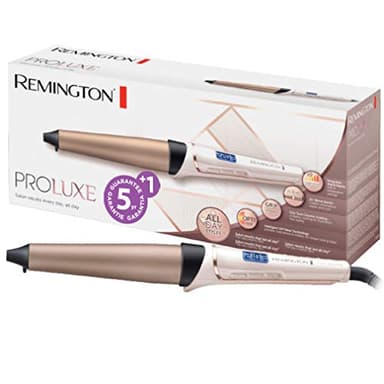 Remington Boucleur à cheveux [Conique 25-38mm: Ondulations naturelles] PROluxe (Technologie Intelligente OPTIheat, Céramique,chaleur constante, Ecran LCD, 120-220°C, Beach waves) CI91X1