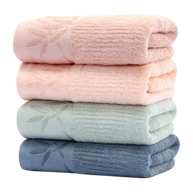 Lot de 4 serviettes en bambou, extra douces et très absorbantes, légères, à séchage rapide, pour salle de bain, salle de sport, hôtel et voyage