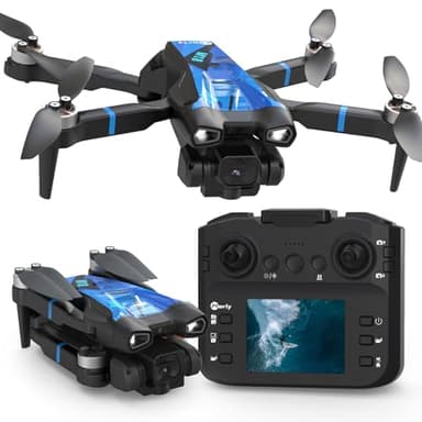 Morlyrctooy M18LCD Mini Drone avec Caméra 4K Drone Avec Télécommande LCD 3D Flip Design Pliable Télécommande Rechargeable 3 Vitesses Quadricoptère RC pour Débutants