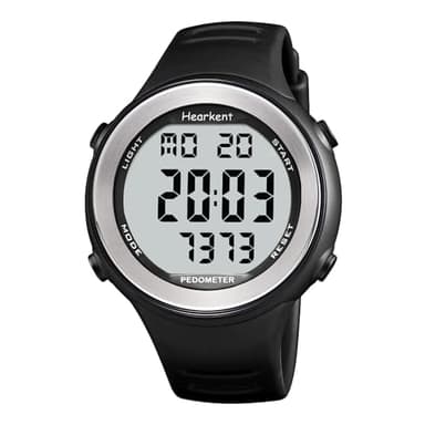Hearkent Montre podomètre étanche pour Personnes âgées, sans Bluetooth, sans Application, Montre avec Compteur de Pas (Noir)