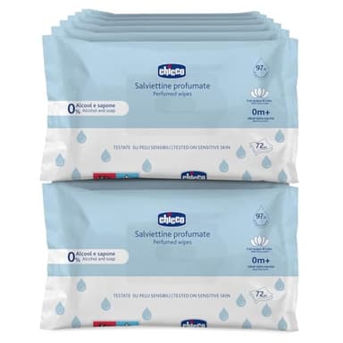 Lingettes multifonctions pour bébés, sans alcool, parfumées, adaptées aux peaux sensibles, Megapack de 864 Lingettes, 12 paquets de 72 lingettes
