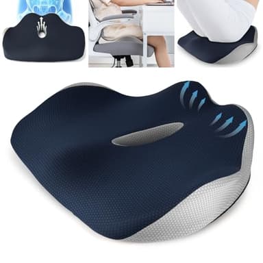 Fwiull Coussin Siège de Voiture, Coussin de Siège de Conduite en Mousse Mémoire de Forme, Rehausseur d'Assise Ergonomique, Coussin de Siège pour Voiture, Bureau, Auto