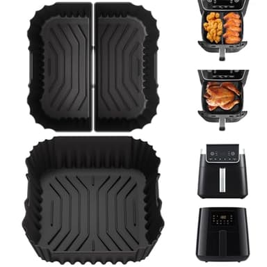 3 Pcs Moule Air Fryer, Accessoires Air Fryer pour Philips 2000 6,2l NA230EU, Ninja AF180EU 6.2L,Moulinex 4.2L-7.5L,Réutilisable Plat Silicone Air Fryer pour Cosori TurboBlaze 5,5L/6L/6,2L (3 pcs)