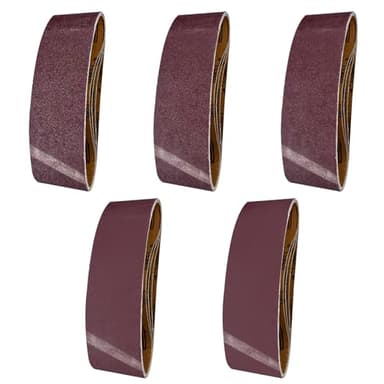 Maxentico 20 Pièces Bande Abrasive 75x533 mm, Ceinture de Ponçage Bande, Bandes Abrasives, Bande Ponceuse pour Ponçage et Polissage avec Ponceuse à Bande (4 X Grains 40/60/80/120/180)