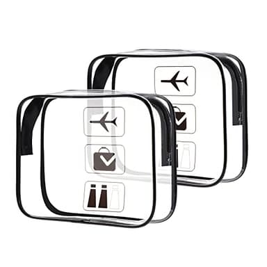 Oderra 2 Sacs Trousse de Toilette Transparente - PVC Étanche Trousse Toilette Femme Pochette Transparente Voyage pour Le Transport de liquides, Trousse Avion pour liquides Femmes & Hommes