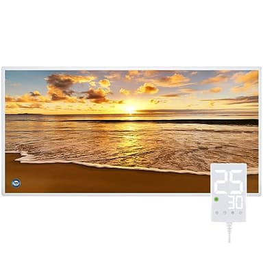 Hocosyme Chauffage Infrarouge 800 Watts Avec Thermostat Tactile, Montage Mural du Radiateur Infrarouge - 1-3 Minutes à une température de fonctionnement Jusqu'à 120 Degrés - PA