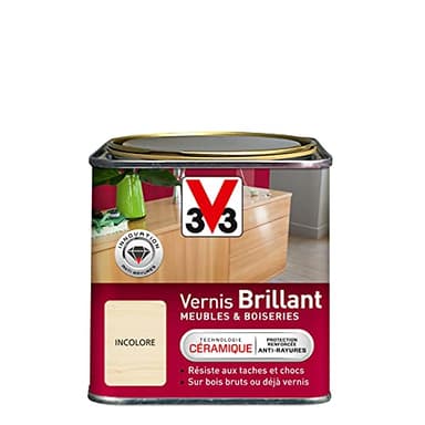 V33 Vernis intérieur Brillant meubles & boiseries, Incolore 0,5L