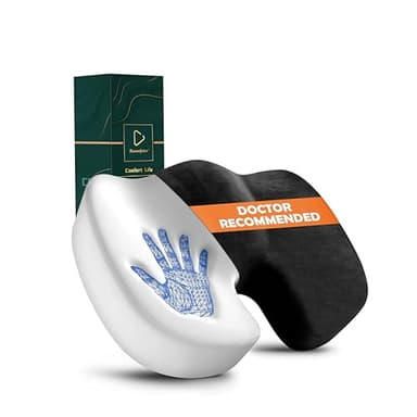 Ecosafeter Coussin de Siège - Ergonomique Coussins de Bureau de qualité supérieure Soulagement de la Douleur Coccyx, sciatique et Bas du Dos Housse Lavable