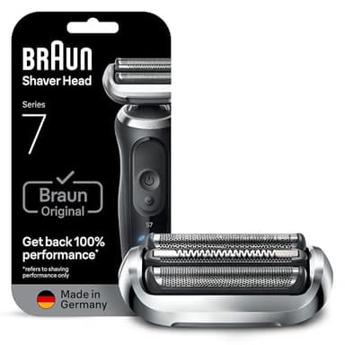 Braun Tête De Rasoir Electrique Homme Series 7 74S ORIGINALE, Argent, Remplacement De La Grille Pour Un Rasage De Près, Lames Flexibles, Elément De Rechange OFFICIEL Pour Rasoirs 70, 71, 72