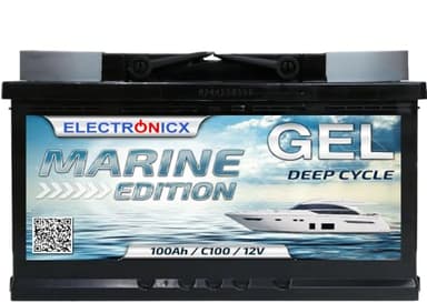 Batterie GEL 100Ah Marine Edition Installations Solaires et Camping Batterie de Décharge Lente, Batteries 100 Ah 12v, Panneaux Solaires, Camping-cars