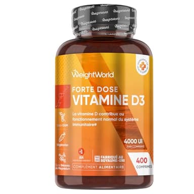 Vitamine D3 4000ui, 400 Micro Comprimés (pour +1 An d'Approvisionnement), Vit D Cholécalciférol Végétarienne sans Stéarate de Magnésium, 1 Comprimé tous les 2 Jours