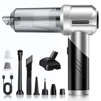 NVKHG Aspirateur à Main, 18000Pa Aspirateur à Main sans Fil, 3 en 1 Mini Aspirateur de Voiture avec Moteur sans balais, Pliable Aspirateur sans Fil Humide et Sec, pour Voiture, Maison, Cuisine