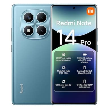 Xiaomi Redmi Note 14 Pro, Double SIM, 8 Go RAM, 256 Go, Bleu Océan