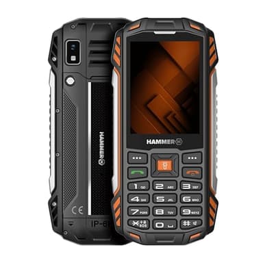 Hammer H Power Plus LTE Outdoor Téléphone Portable sans contrat, Batterie 4000 mAh, mémoire 128 Mo, RAM 64 Mo, écran IPS 2,8", Gros Boutons, Lampe de Poche, Appareil Photo 2 MP, Radio FM, USB-C