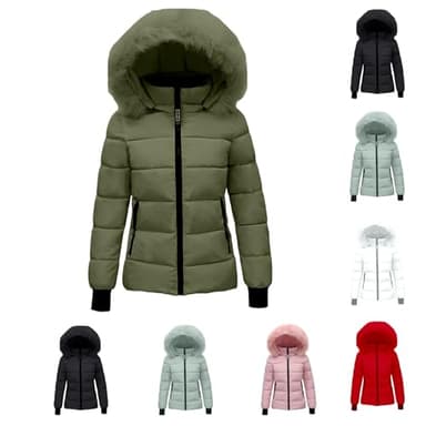 Doudoune Chaude d'hiver pour Femme Manteau à Capuche Hiver éPaissir Parka Veste Polaire Chaude en Peluche Blousons avec Fermeture à Glissière Doudoune Veste Coupe Vent Manteaux Fille