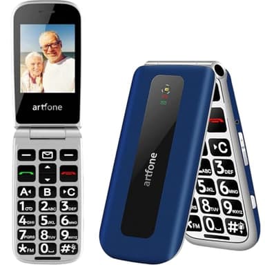 artfone F20 GSM Téléphone Portable Senior Clapet Débloqué丨Téléphone Portable Senior à Clapet丨Grandes Touches丨Bouton SOS丨écran de 2.4" 丨Batterie 1300 mAh丨Radio FM丨Appel Rapide丨double Carte SIM - Blau