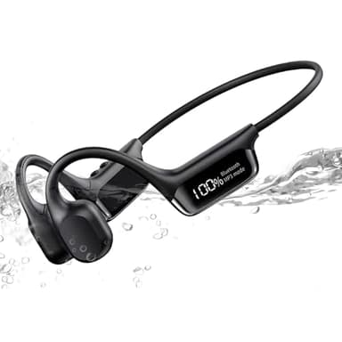 doucdoft Casque Conduction Osseuse Natation, Nager Ecouteur IPX8 Waterproof, avec Lecteur MP3 Intégré et Mémoire 32G, écouteurs Piscine Bluetooth 5.4 sans Fil, Le Cyclisme et La Course à Pied