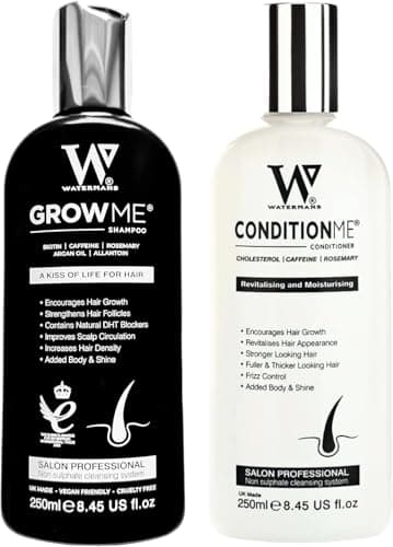 Meilleur shampoing anti chute pour pousse des cheveux et revitalisant par Watermans – Combo Pack – traitement de perte de cheveux pour les hommes et femmes