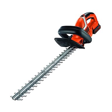 BLACK+DECKER Taille-Haies Sans Fil 18V, Electrique 45 cm avec Batterie 2 Ah, Lame Asymétrique Double Action, Double Interrupteur et Double Poignée, Ecartement 18 mm, GTC1845L20-QW
