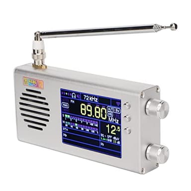 TEF6686 Récepteur Radio Pleine Bande, Radio Stéréo AM FM Numérique Portable avec écran LCD 3,2 Pouces, Double Haut-Parleur, Antenne et Boîtier en Alliage D'aluminium