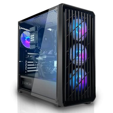 SYSTEMTREFF PC Gamer Basique AMD Ryzen 7 5700G 8x4.6GHz | AMD Radeon RX Vega 8 | 512Go M.2 NVMe | 16Go DDR4 RAM | Windows 11 | Ordinateur de Bureau WLAN pour Les Joueurs, Les Gamers