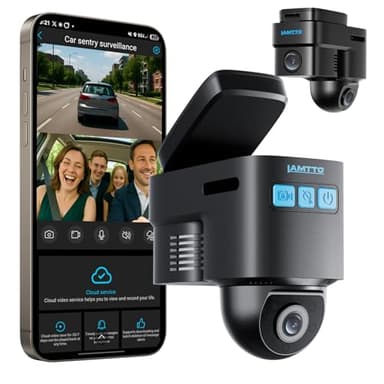 LAMTTO 4G LTE Cellulaire Caméra Sécurité Voiture Antivol, GPS Tracker pour Surveillance Véhicules, Alarmes instantanées Via Stockage Cloud, Live Vue en Direct Distance, Dashcam pour Flottes & Famille