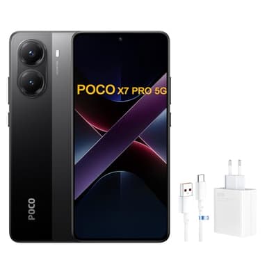Xiaomi Poco X7 Pro 5G Smartphone avec tête de charge 67 W, 512 Go, RAM 12 Go, écran AMOLED CrystalRes 1,5 K 120 Hz, batterie 6000 mAh, noir