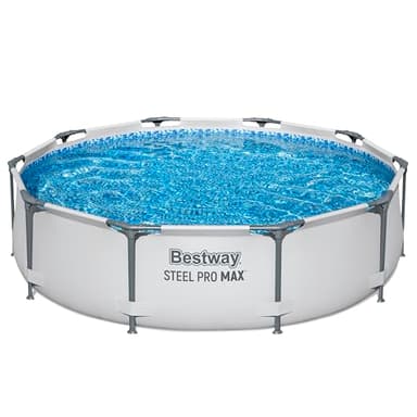 Bestway Piscine Steel Pro Max 56406 - Système FrameLink - Montage Facile - 305 x 76 cm Gris