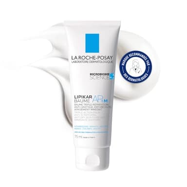 La Roche-Posay, Lipikar, Baume Relipidant Anti-Grattage, Idéal Peaux Sèches et Peaux à Tendance Atopique, Enrichi en Beurre de Karité, Hydratation 48 H, 75 ml