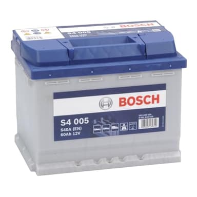 Bosch S4 005 Batterie Auto 60 A/h - 540 A - Batterie 12 V, Plomb-acide pour Véhicules sans Système Start/Stop, Polarité Gauche (-) Droite (+), 242 x 175 x 190 mm