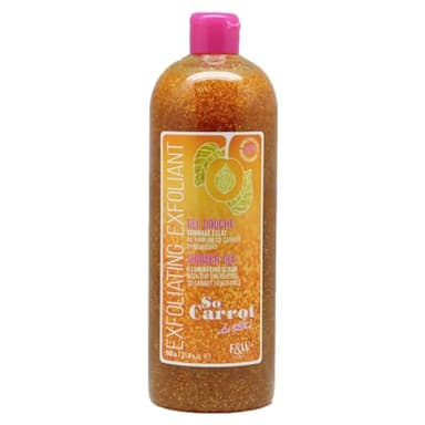 Gel Douche Exfoliant, Gommant Ultra Eclaircissant, Adoucissant au parfum SO CARROT Dynamisant 1000ml