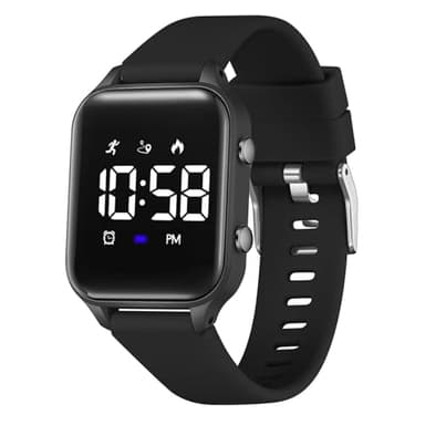 Timever Montre Digitale Enfant avec Chronomètre, Eclairage, Alarme, Date,Podomètres Marche Non Connecté-Montres Sport pour Fille Garcon avec Bracelet en Silicone L6615E