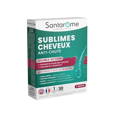 Santarome - Sublimes Cheveux Anti-Chute - Complément alimentaire anti-chute cheveux - Vitamines B6, B8, Cheveux de Vénus - 30 comprimés - 1 mois - France