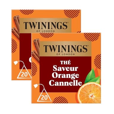 Twinings - Assortiment Découverte Fruité et Épice - Thé Orange à la Cannelle - 40 Sachets - à Déguster Chaud ou Froid