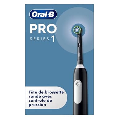 Oral-B Pro Series 1 Brosse à Dents Électrique, Noir, 1 Brossette Nettoyage 3D, Élimine la Plaque Dentaire, 3 Modes de Brossage, Minuteur, 1 Étui De Voyage, Rechargeable